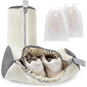 Shoe Washing Machine Bag for Washer & Dryer, Large Shoe Bag for Washing Machine Plush Fibers laundry Bag for Sneakers, Tennis Shoes and Gym shoes, White (2PCS)