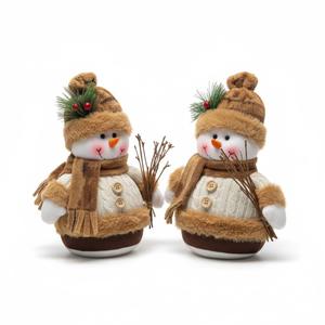 Fashionable Snowman Table Ornament For Christmas Decoration Handmade Festival Figurines For Home Accessory Accent