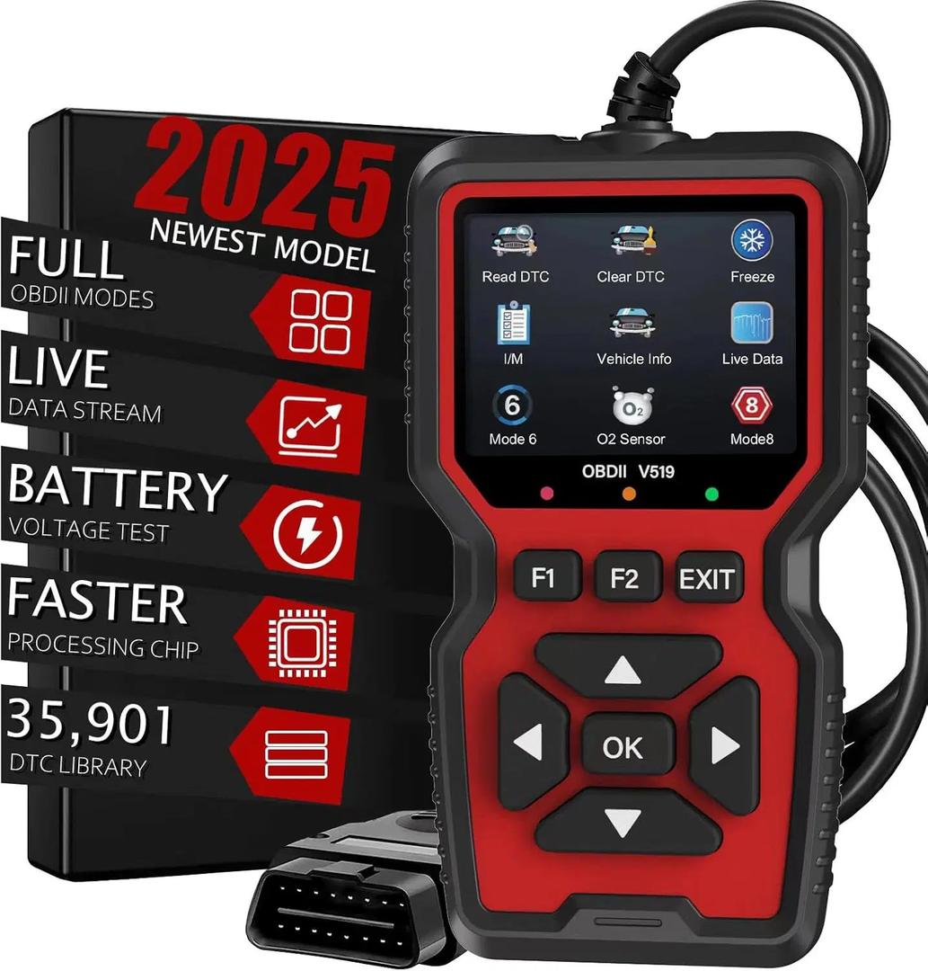 OBD2 Scanner Diagnostic Tool, Check Engine Code Reader OBD2 Scanner with Reset, Auto Check Engine Light Mode 6, Mode 8 & I/M Car Diagnostic Scan Tool for All OBDII Car