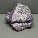 Luxury Home Collection 3 Piece Full/Queen Quilted Reversible Coverlet Bedspread Set Floral Printed Lavender Purple White Gray