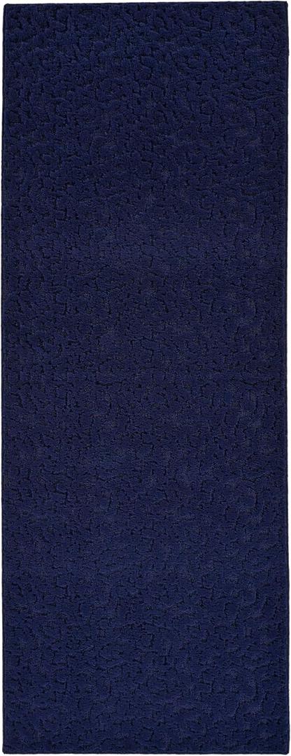 Garland Rug Ivy 3 ft. x 8 ft. Area Rug Navy Floral Solid Color Area Rug - Durable, Stylish, and Soft Rug for Living Rooms, Hallways, Bedrooms, and High-Traffic Areas