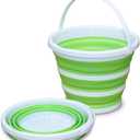 Pine-Sol Collapsible Bucket 2.6 Gallon - Multipurpose Foldable Pail for Cleaning, Car Wash, Outdoor, and Camping - Portable Round Plastic Tub with Handle