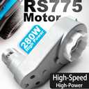 JRRXM 24 Volt RS775 High-Speed Motor Gearbox for Power Wheels Motor Upgrade,18V-24V High Torque Fast 775 DC Motors for Kids Ride on Car Electric Vehicles Replacement Parts