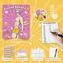 2 x Bridal Shower Bachelorette Party Games, Pin the Banana on The Hunk Game Bridal Shower Wedding Engagement Party Games Girls Night - For 56 Guests