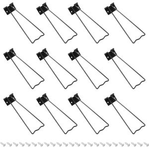 PATIKIL 5.94" Easel Back, 12 Sets Metal Picture Frame Back Stand Photo Frame Easel Back Support with Screws for Crafts Art Frames Supplies Paintings Display, Black