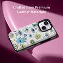 FUNMIKO for iPhone 14 Wallet Case with Card Holder, RFID-Blocking, Military-Grade Drop Protection & Floral Animal Design, Magnetic Closure with Leather Kickstand - Evil Eye