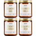 AOOVOO Scented Candles - 4PC Candle Set, 36 oz Soy Candles, Soy Candle for Home Scented, Lavender/Vanilla/Eucalyptus/Sage