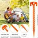 15 Pack Plastic Spiral Tent Stakes - 10 Inch Heavy Duty Screw-in Sand Anchors Pegs - Windproof Plastic Ground Anchor Stakes for Secure Tents, Inflatables, Canopies, Tarps, Garden Structures
