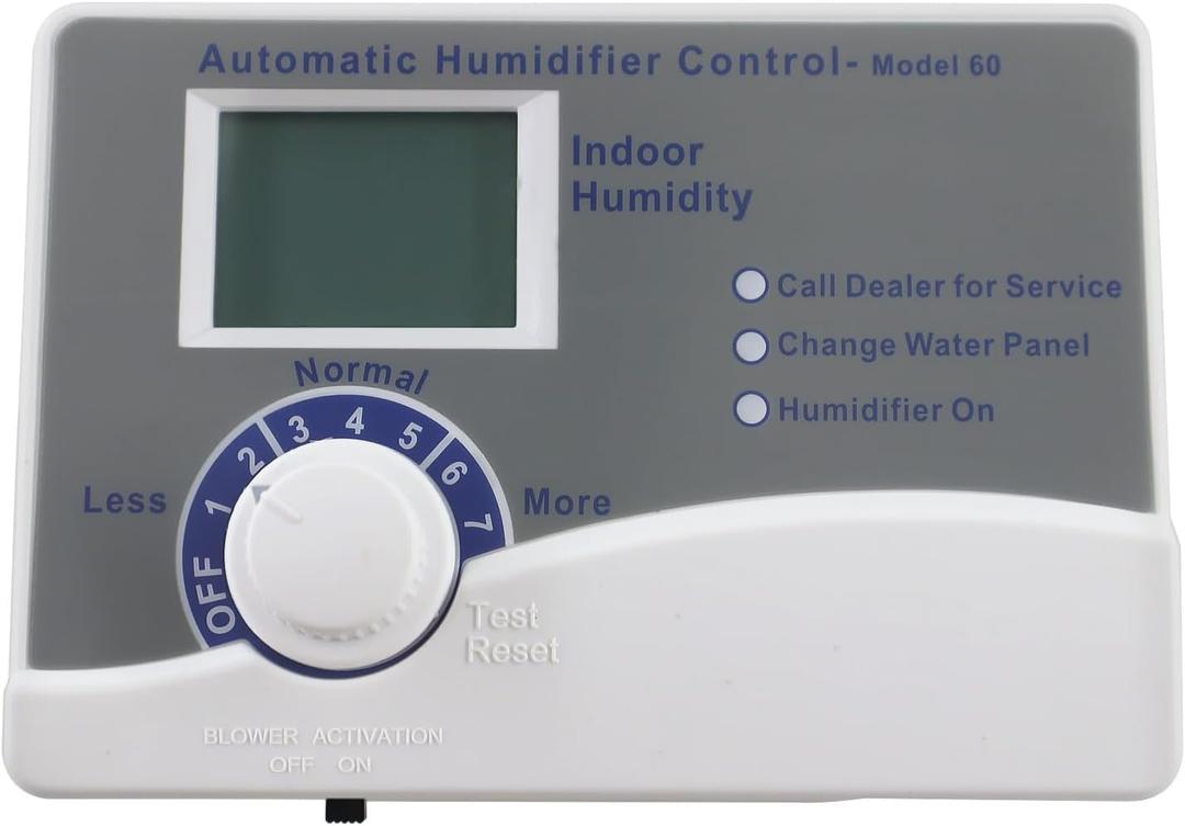 Model 60 Automatic Digital Whole House Humidifier Control Humidistat with Outdoor Temperature Sensor, Compatible with 400, 500, 600, 700 Series, 24VAC