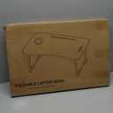 Laptop Bed Desk, Foldable Lap Desk, Portable Lap Table, Laptop Stand with Cup Holder & Tablet Slot & Lifting Handle for Working Writing Drawing & Eating - Black