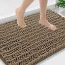 Smiry Bathroom Rugs Mat 36x24, Extra Soft Absorbent Chenille Bath Rugs, Non Slip Rubber Backing Machine Washable Quick Dry Bath Mats for Bathroom Floor, Tub, Shower, Home Decor Accessories, Camel