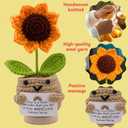 Positive Sunflower Crochet Doll - Emotional Support Crochet Gifts Inspirational Gift Motivational Flower Sunflower Gift For Women Men Friend Teacher Coworker Student Birthday Graduation Christmas