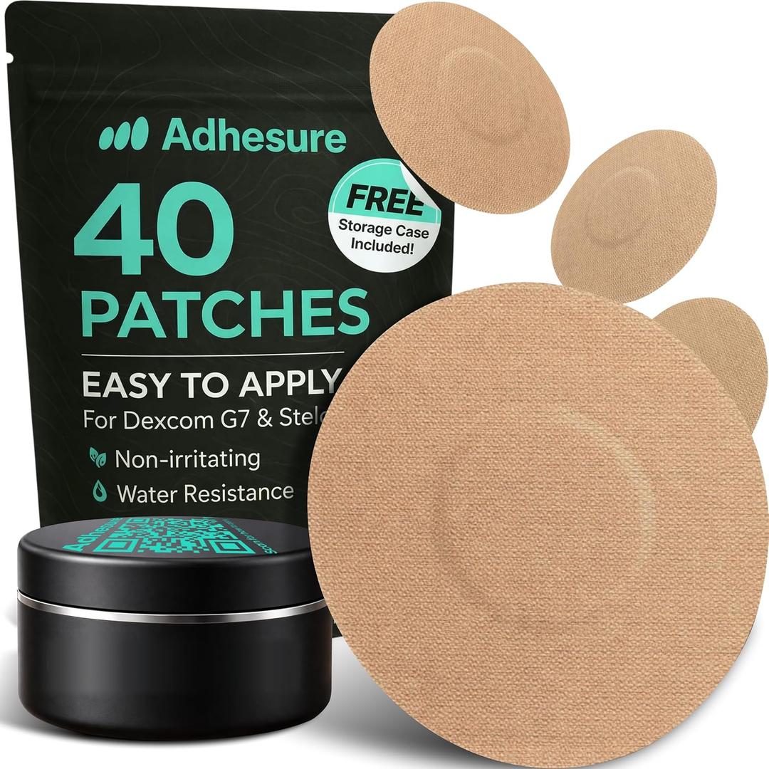 Adhesive Patches for Dexcom G7 & Stelo CGM - Waterproof & Sweatproof Over Patches - Overpatches for Continuous Glucose Monitor Sensor Protection, Tan - 40 Patches