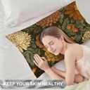 Vintage Floral Flowers Satin Pillow Case King Size,Soft Pillowcases for Hair and Skin Similar to Silk,Pillowcases with Hidden Zipper Bedding Accessories,20X36 Inches,1 Pack