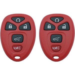 Replacement Keyless Entry Remote Case Cover fits Chevy Traverse 2007-2016 Tahoe Suburban GMC Acadia Yukon XL Buick Enclave Cadillac Escalade Saturn Outlook OUC60270 OUC60221 Key Fob Shell (Red 2)