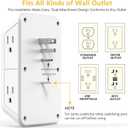 Wall Outlet Extender with Night Light, Power Plug Adapter Multi Plug Outlet Surge Protector with 4 USB Charging Ports (2 USB C), Adapter Spaced Outlets for Home Travel Office