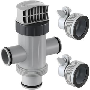 Saillong Dual Split Hose Plunger Valve Pool Part & 2 Hose Conversion Adapter B Kit Compatible with Intex Pool, Shut Off Valve with 1.25" to 1.5" Hose Adapter for Above Ground Pool and Pool Pump