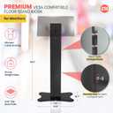 CTA Digital Kiosk with Printer Shelf VESA Compatible Floor Stand Kiosk with Enclosed Printer Storage & Cable Management for Retail POS - Ordering Screens & More - Black (PAD-PARAFP)