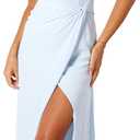 Petal & Pup Women's Nadea Faux Wrap Maxi Dress (Blue), XS