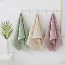 Pidada Hand Towels Set of 2 Leaf Pattern 100% Cotton Absorbent Soft Decorative Towel for Bathroom (Green)