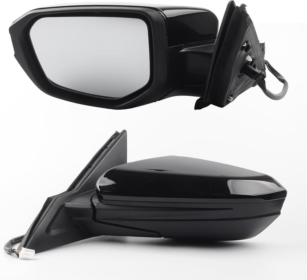 Dasbecan Left Driver Side Door Mirror Compatible with Honda Civic 2016-2021 Power Glass Non-Heated Manual Folding Paint to Match Replaces 76258TBAA02ZA HO1320283 Black 3Pins (For US Built Models)