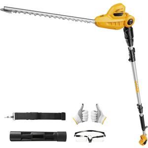 Pole Hedge Trimmer for Dewalt 20V Battery, Pole Trimmer with 135°Adjustable Head, Sectional Extension Pole with 16 FT Reach, 16-Inch Dual-Action Blade【Battery Not Included】