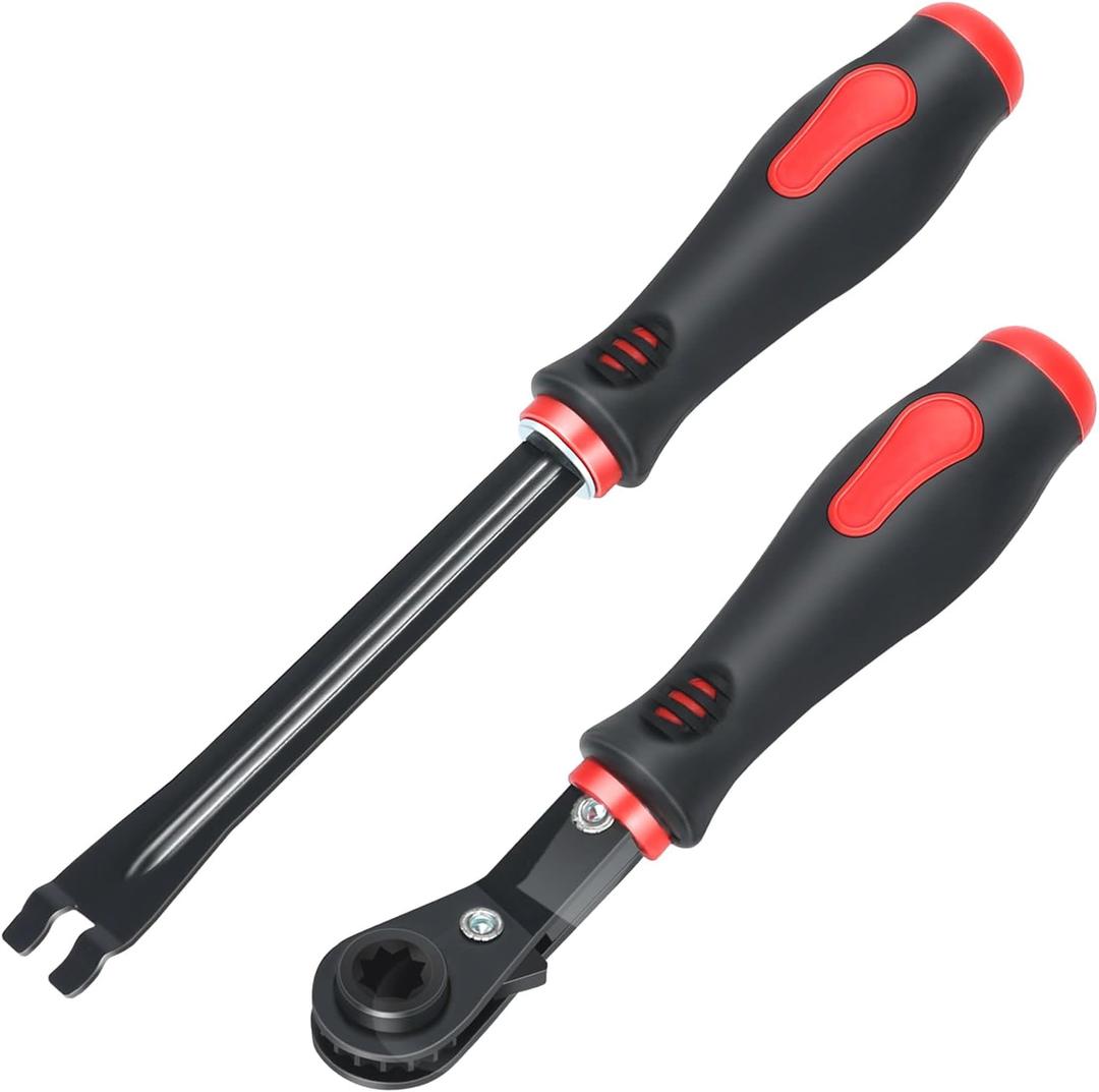 Automatic Slack Adjuster Tools, 5/16" Brake Adjustment Tool Ratcheting Wrench Air Brake System Adjustment Wrench Tools Set for Semi Truck Big Truck Trailers(2-Piece)