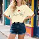 Couple Matching Shirt His Queen Her King Print T-Shirts Honeymoon Graphic Tees Short Sleeve Valentine's Day Gift Tops (XXL), XX-Large, Apricot(women)