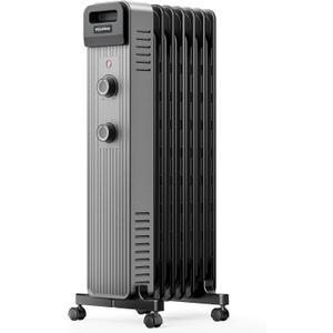 Pelonis Oil Filled Radiator Heater, 1500W Quiet Warmth Radiant Heater, 3 Heating Modes, Overheat & Tip-Over Protection, Adjustable Thermostat, Space Heaters for Indoor Use, Black, 25.2 x 13.8 x 11 in