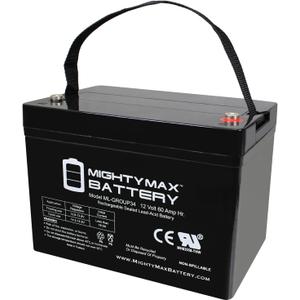 ML-Group34 -12 Volt 60 AH, Internal Thread (INT) Terminal, Rechargeable SLA AGM Battery