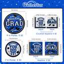 Graduation Party Supplies Dinnerware Set blue Disposable dinner paper plates dessert paper plates and Napkins for Congrats Grad Party Decorations, Serve 50