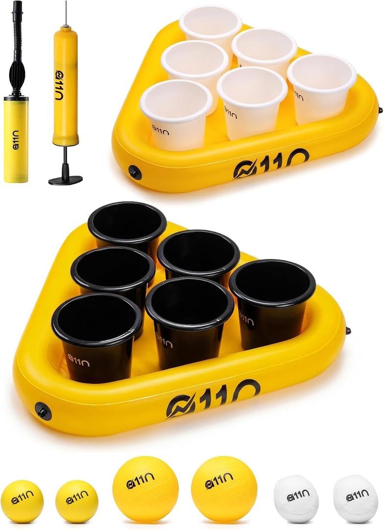 A11N Sports Bucket Toss Game Set – Outdoor Yard Pong Style Game with 12 Buckets & 6 Balls, Fun Lawn Game for Beach, Camping, Tailgating, Backyard, Family & Adult Parties