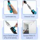 Bates- Telescoping Pole, 2.4 to 6 Ft Long, Black & Teal, Paint Roller Extension Pole for Painting