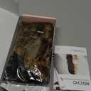 REECHO Clip in Hair Extensions - 4PCS 18" GoGo Curly Hair Extensions 100% Super Protein Hairpieces with Invisible Lace Weft Silky Soft Natural Look for Women - Mocha Foil with Lighter Ends