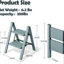 Taranta 2 Step Ladder,Aluminum Lightweight Folding 2 Step Stool with Anti-Slip Wide Pedal,330lbs Capacity Step Ladder for Household,Kitchen,Office - Serene Blue