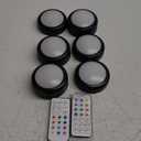 Alivation Puck Lights with Remote Control, LED Under Cabinet Lighting Wireless, LED Light Battery Operated, Tap Battery Powered, Stick on Push Lights for Closet, Kitchen, Wall, Counter (Black)