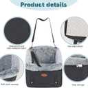 Dog Car Seat with Loops Dog Booster Seat for All Seasons, Anti Slip Bottom Pet Travel Bed with Thick Pets Sofa Cushion and Storage Pockets for Small PetsBlack