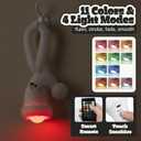 Aesthetic Plush LED Night Light, 1200mAh Rechargeable Mood Lamp, 3 Color Temperatures (Warm/Nature/Cool), 150 Lumens Dimmable Nursery Light with Remote, 1-4H Timer, Bedside Decor, White