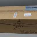 52" Ceiling Fans Without Lights, Solid Wood Ceiling Fan with Remote Control and DC Motor, Ceiling Fan no Light with 3 Blades, Indoor Outdoor Ceiling Fans for Patios, Bedroom- Dark Walnut