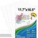 10 Pcs Poster Board 11.7 x 16.5 Inches White Poster Board Paper Bulk, ROOKEA 250 GSM Thickness Vision Board Blank Graphic Display Posterboards for Drawing Artwork School Arts Crafts Projects