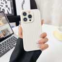 2 x Compatible with iPhone 15 Pro Max Case Cute Aesthetic Striped Phone Case for Girls Women,Soft Silicone Shockproof Protective Designed for iPhone 15 Pro Max Case -White