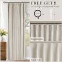 Extra Wide Blackout Curtains 70 x 108 Inches Long for Bedroom Living Room Neutral Farmhouse Pinch Pleated Double Layer Thick Linen Drapes Thermal Insulated with Back Tab for Large Windows 1 Panel