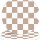 Brown Checkerboard Ceramic Car Coasters  Absorbent Car Cup Holder Coaster Set for Aesthetic Car Interior, Retro Neutral Car Accessories, 2 Pack