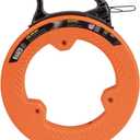 Klein Tools 56331 50-Foot Electrical Fish Tape, Steel Wire Puller with Double Loop Tip, Optimized Housing and Handle, 1/8-Inch