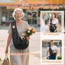 Tomkas Medium Dog Sling Carrier - Classic Pocket & Classic Strap - Wrap Carrier - for 3-10 lbs Pets (Black)