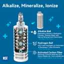 ALTHY Alkaline Water Filter Bottle, Up to PH 9.5, Added Minerals & Electrolytes, Composite Alkalize & Filtration System, BPA Free 500ml, Includes 3 Filter, Replaces 1200 Plastic Alkaline Water Bottles