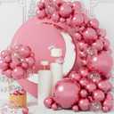 AULE 100Pcs Metallic Pink Balloons Different Sizes 18/12/10/5 inch Chrome Latex Shiny Helium Balloons Party Decoration for Birthday Carnival Wedding Baby Shower Graduation