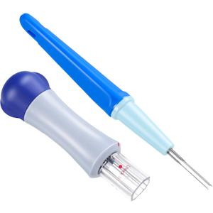 WILLBOND 2 Pack Needle Felting Tool Pen with 3 Needles Punch Style Tool with 7 Barbed Wool Accessories Wool Needle Felting for DIY Patchwork and Craft Making Felt