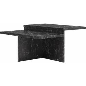 CosmoLiving Brielle Two-Tiered Coffee Table, Faux Black Marble