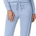 QINSEN Women's Two Piece Outfits Long Sleeve Full-Zip Hoodie and Wide Leg Pants Tracksuit Lounge Matching Set (X-Large)